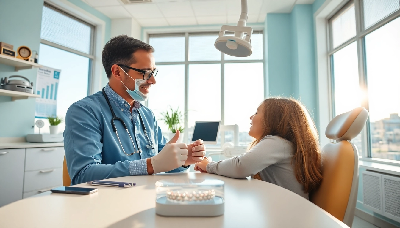 Evaluate braces cost Myrtle Beach with an orthodontist consulting a patient in a bright dental office.